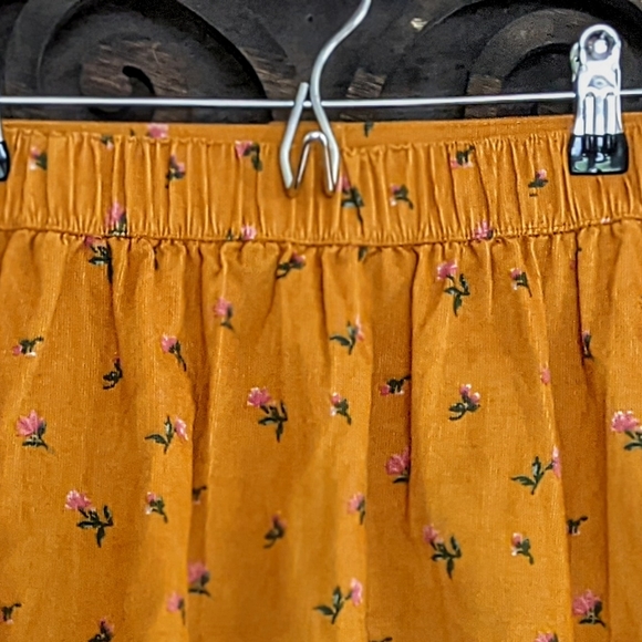 Corduroy Floral Mini Skirt Honeycore Garden Hipster Grunge Cottagecore - Picture 13 of 14